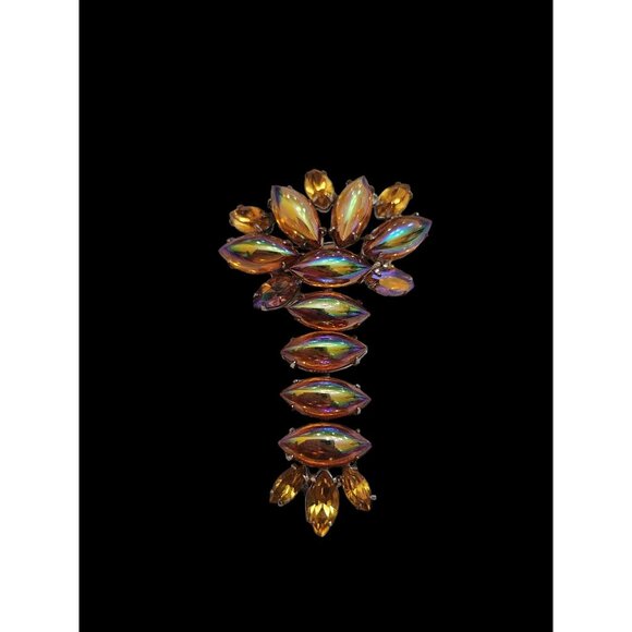 Vintage Unique Dangling Mirrored Brooch (A4480) - Picture 3 of 4